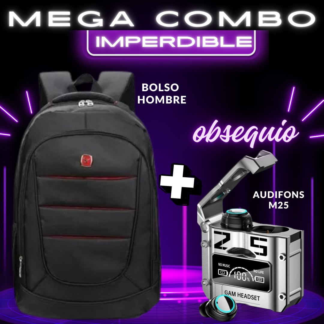 COMBO BOLSO + AUDIFONOS M25